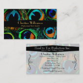 Trendy Peacock Feathers Visitekaartje (Voorkant / Achterkant)