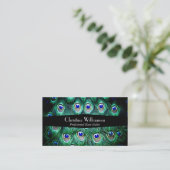 Trendy Peacock Feathers Visitekaartje (Staand voorkant)