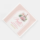Trendy pearls and prosecco napkins custom name servet (Hoek)