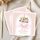 Trendy pearls and prosecco napkins custom name servet