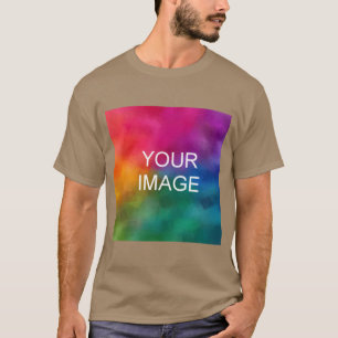 Trendy Pebble Kleur Sjabloon Aangepast Foto Toevoe T-shirt