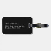 Trendy Pencil Black and White Chevron met naam Bagagelabel (Achterkant horizontaal)