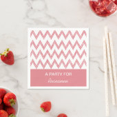 Trendy Pencil lichtroze Chevron zigzags met naam Servetten (Insitu)