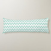 Trendy Pencil Mint Green Chevron Zigzags Pattern Lichaamskussen (Voorkant)