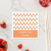 Trendy Pencil Oranje Chevron Zigzags met naam Servetten (Insitu)