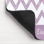 Trendy Pencil Paars Chevron Zigzags met naam Muismat (Hoek)