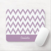 Trendy Pencil Paars Chevron Zigzags met naam Muismat (Met muis)