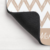 Trendy Pencil Tan Chevron Zigzags met naam Muismat (Hoek)