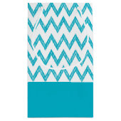 Trendy Pencil Turquoise Chevron Zigzags met naam Klein Cadeauzakje (Achterkant)