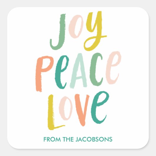 Trendy penseel belettering Kerst stickers (Voorkant)