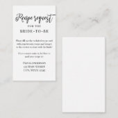 Trendy-penseelscript Recipe Request Enclosure Card Informatiekaartje (Voorkant / Achterkant)