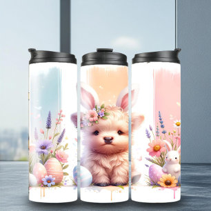 Trendy penseelstreek Easter Highland Koe Tumbler Thermosbeker