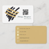 Trendy penseelstreken collage QR-code Visitekaartje (Voorkant / Achterkant)