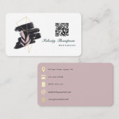 Trendy penseelstreken collage QR-code Visitekaartje (Voorkant / Achterkant)