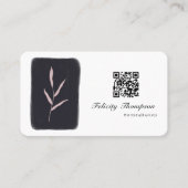 Trendy penseelstreken collage QR-code Visitekaartje (Voorkant)