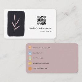 Trendy penseelstreken collage QR-code Visitekaartje