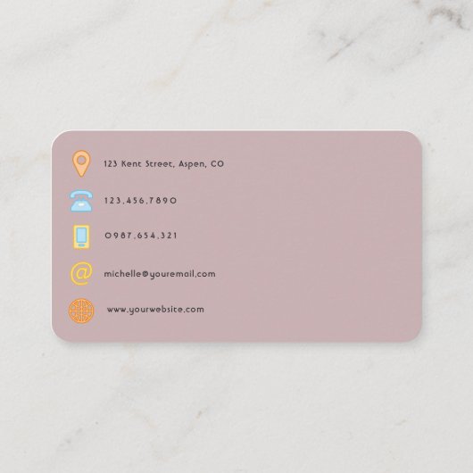 Trendy penseelstreken collage QR-code Visitekaartje (Achterkant)