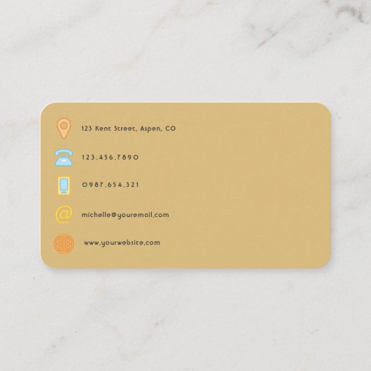 Trendy penseelstreken collage QR-code Visitekaartje (Achterkant)