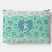 Trendy pepermunt groen hart met Stippen en werveli Etui (Voorkant)
