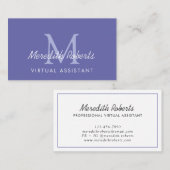 Trendy Periwinkle Blue Color of the Year Monogram Visitekaartje (Voorkant / Achterkant)