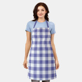 Trendy Periwinkle Blue White Gingham Check Pattern Schort (Gedragen)