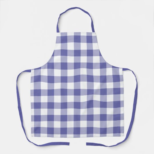 Trendy Periwinkle Blue White Gingham Check Pattern Schort (Voorkant)