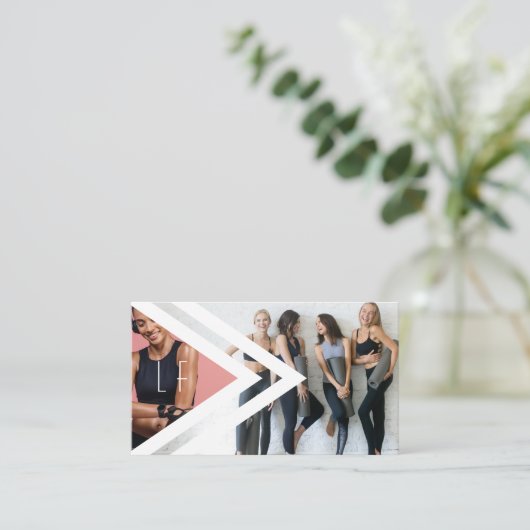 Trendy Personal Fitness Trainer 2 Monogram Visitekaartje (Staand voorkant)