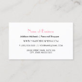 Trendy Personal Shopper Roze Vrouw Zwarte Strepen Visitekaartje (Achterkant)