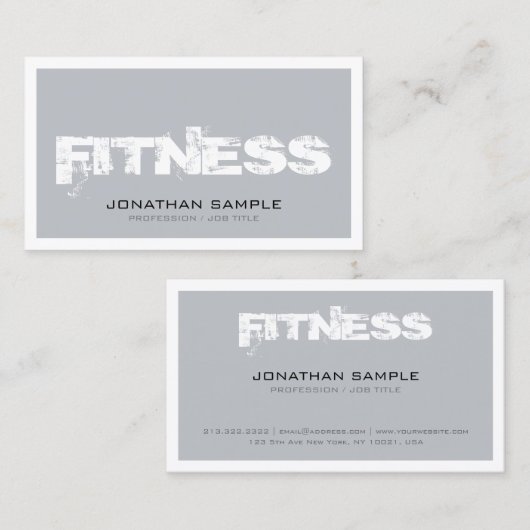 Trendy Personal Trainer Fitness Classy Top Plain Visitekaartje (Voorkant / Achterkant)