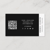 Trendy Personal Trainer Fitness Foto QR Code Visitekaartje (Achterkant)