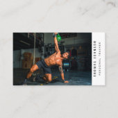 Trendy Personal Trainer Fitness Foto QR Code Visitekaartje (Voorkant)