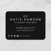 Trendy Personal Trainer Foto & Dumbell Logo Visitekaartje (Achterkant)