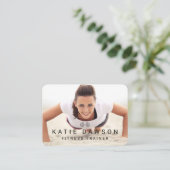 Trendy Personal Trainer Foto & Dumbell Logo Visitekaartje (Staand voorkant)