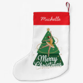 Trendy Personalized Ballerina Christmas Tree  Kleine Kerstsok (Achterkant)