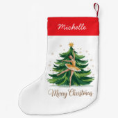 Trendy Personalized Ballerina Christmas Tree  Kleine Kerstsok (Achterkant)