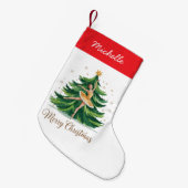 Trendy Personalized Ballerina Christmas Tree  Kleine Kerstsok (Voorkant (Hangend))