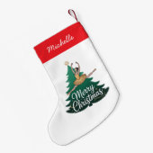 Trendy Personalized Ballerina Christmas Tree  Kleine Kerstsok (Achterkant (Hangend))