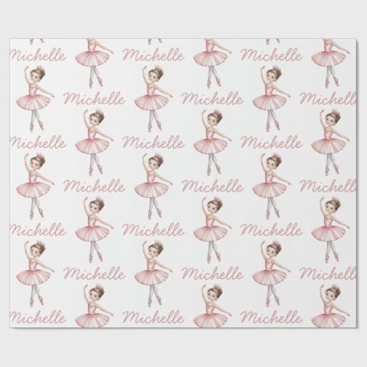 Trendy Personalized ballet Ballerina dancer     Cadeaupapier (Vlak)