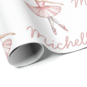 Trendy Personalized ballet Ballerina dancer     Cadeaupapier (Rol Hoek)