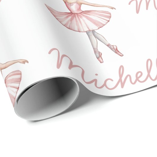 Trendy Personalized ballet Ballerina dancer     Cadeaupapier (Rol Hoek)