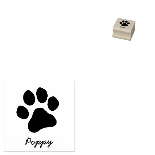 Trendy Personalized  Cat Pet Paw Print Cute        Rubberstempel (Gestempeld)
