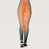Trendy Personalized Dark Blauwgroen aan Oranje gra Leggings (Achterkant)