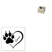 Trendy Personalized Dog Pet Paw Heart Print        Rubberstempel (Gestempeld)