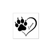 Trendy Personalized Dog Pet Paw Heart Print        Rubberstempel (Afrduk)
