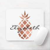 Trendy Personalized Faux Roos Gold Foil Pineappel Muismat (Met muis)