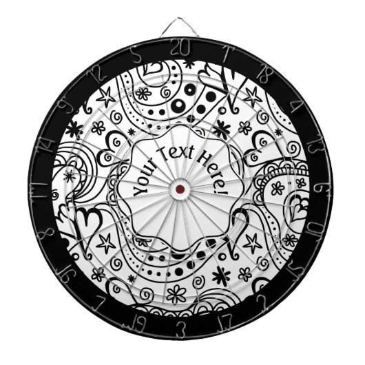 Trendy Personalized Hearts and Love Doodle Pattern Dartbord (Voorkant)