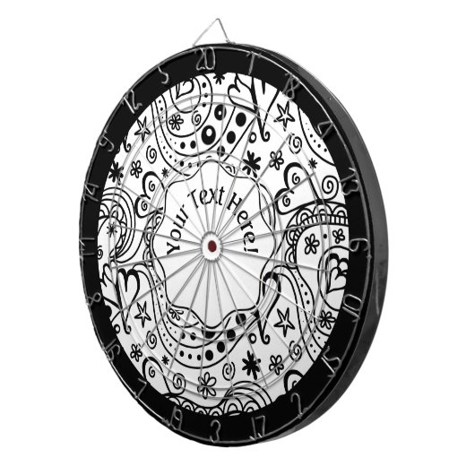 Trendy Personalized Hearts and Love Doodle Pattern Dartbord (Voorkant Rechts)