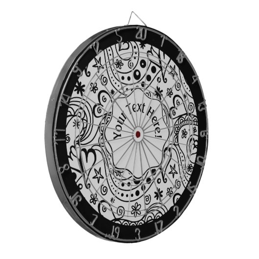 Trendy Personalized Hearts and Love Doodle Pattern Dartbord (Voorkant Links)