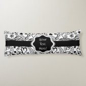 Trendy Personalized Hearts and Love Doodle Pattern Lichaamskussen (Achterkant)