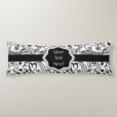 Trendy Personalized Hearts and Love Doodle Pattern Lichaamskussen (Voorkant)